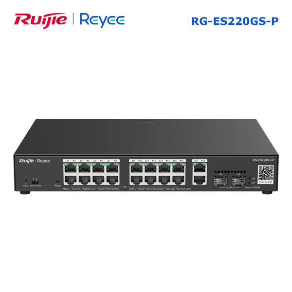 Ruijie RG-ES220GS-P Gigabit Switch 16 Cổng PoE+