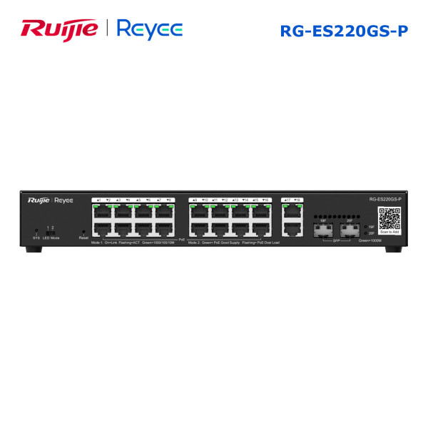 Ruijie RG-ES220GS-P Gigabit Switch 16 Cổng PoE+
